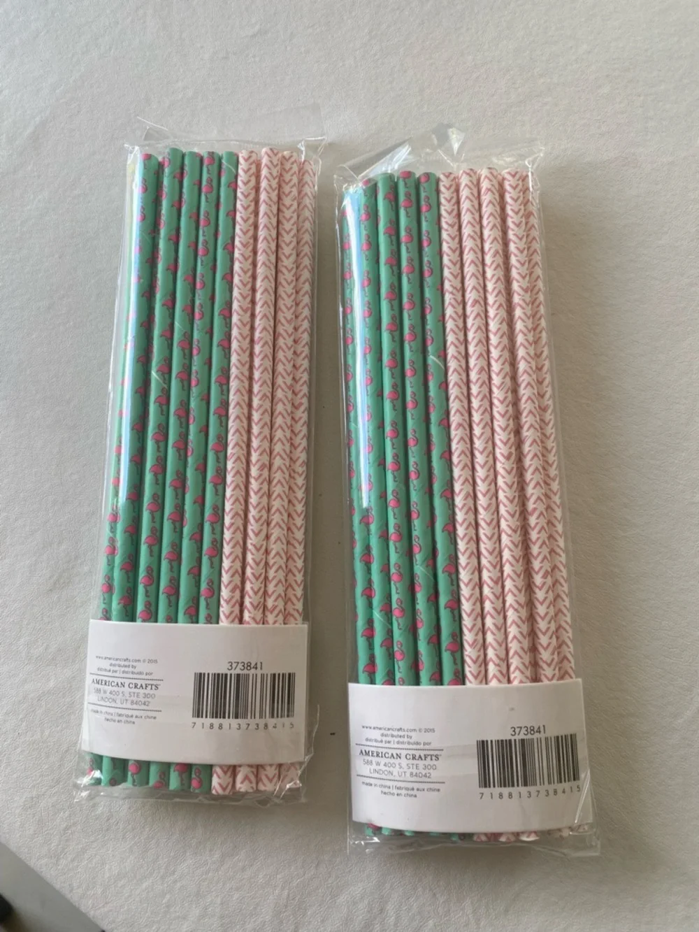 Paper Party Straws Pack - Green & Pink Decorative Straws
